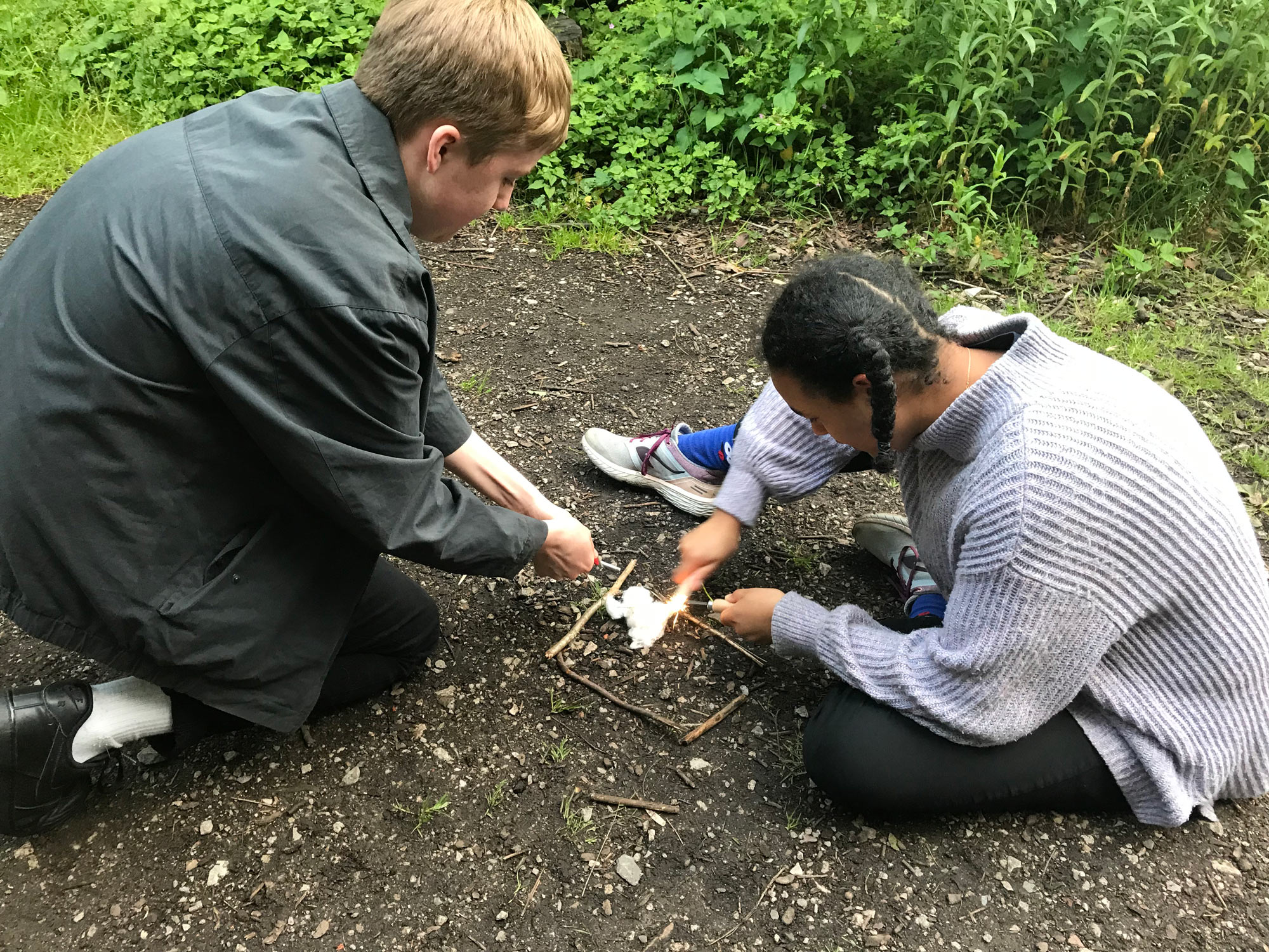 Our Senior Youth Theatre Group Creating Scenes that Involve a Fire